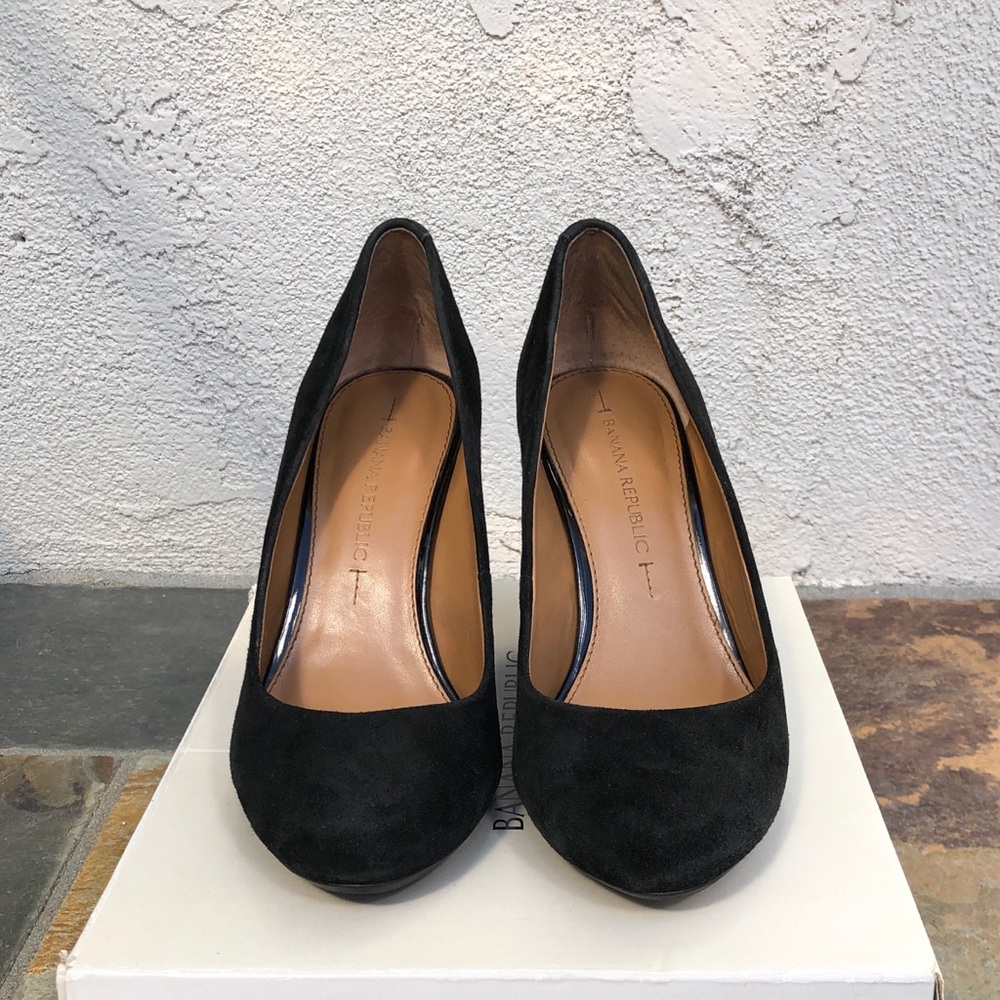 Black Suede Wedges - size 6